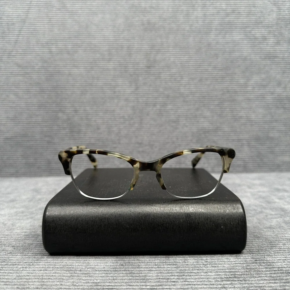 Warby Parker Holcomb Eyeglasses Tortoiseshell Silver Cat Eye Frames 49-19-140
